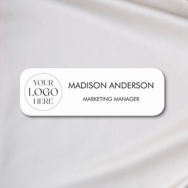 Personalized Name Company Business Logo Minimalist Namnbricka (In situ)
