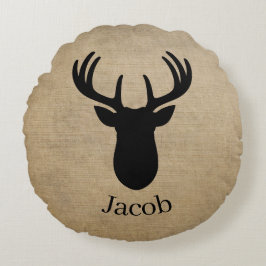 Personalized Name Deer  Rund Kudde