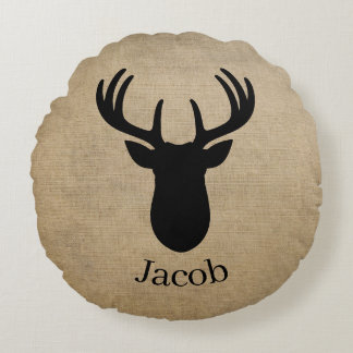 Personalized Name Deer  Rund Kudde