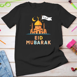 Personalized Name Eid Mubarak T-Shirt - Custom Fam