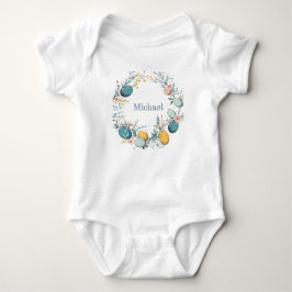Personalized Name Floral Egg Wreath Easter T Shirt