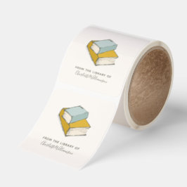 Personalized Name From The Library of Bookplate Fyrkantigt Klistermärke