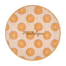 Personalized name fruit orang &brown Cutting Board