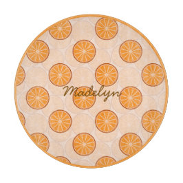 Personalized name fruit orang &brown Cutting Board
