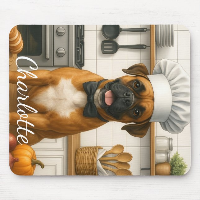 Personalized Name Funny Boxer Dog Loving Chef Musmatta (Framsidan)