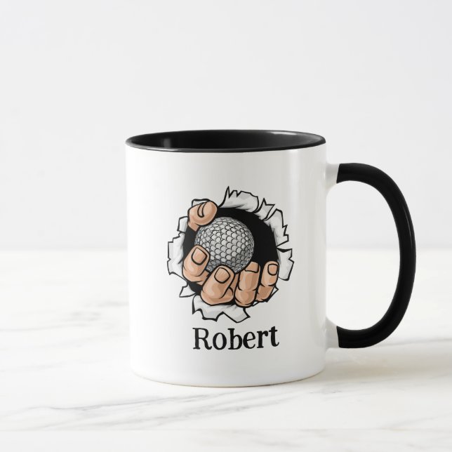 Personalized name Funny golf ball Mugg (Höger)