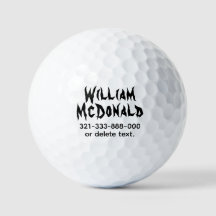 Personalized Name Golf Balls Template HORROR 3