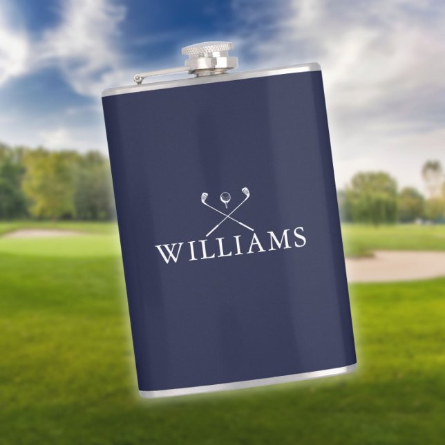 Personalized Name Golf Clubs Navy Blue Fickplunta (Skapare uppladdad)