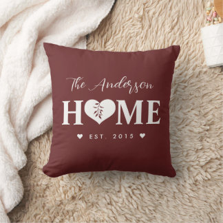 Personalized Name Greyish Red HOME  Kudde