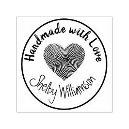 Personalized Name Handmade with Love Heart Självfärgande Stämpel