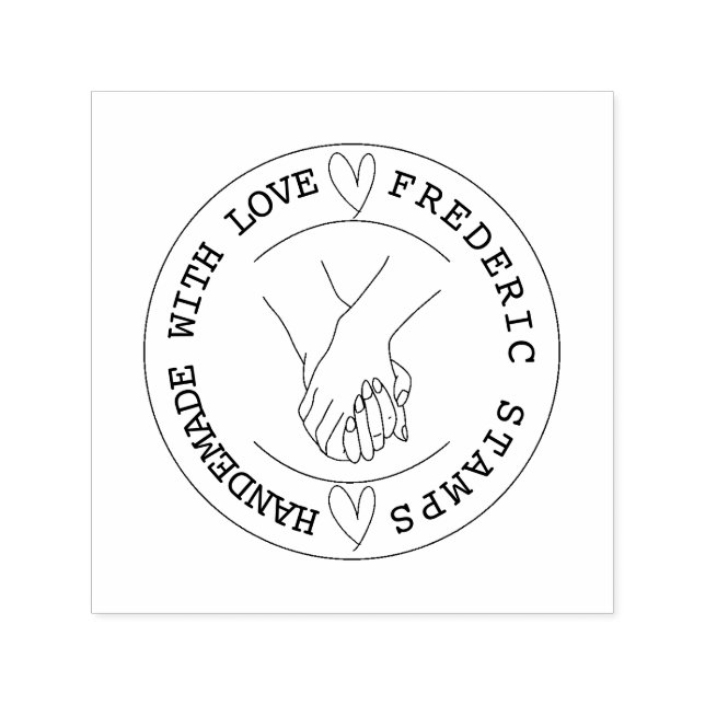 Personalized Name Handmade with Love   Självfärgande Stämpel (Design)