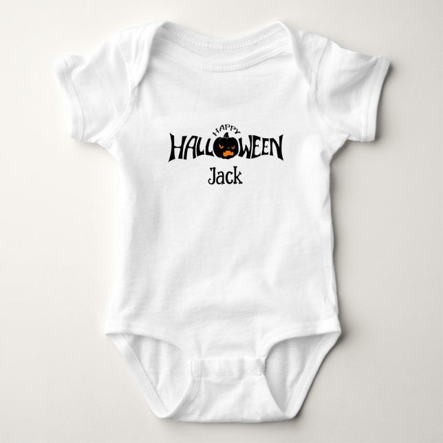 Personalized name happy Halloween  T Shirt (Framsida)