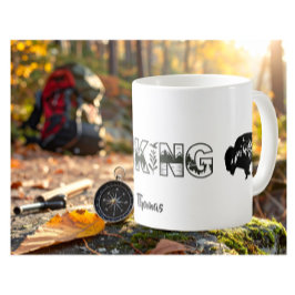 Personalized Name Hiker Nature Buffalo B&W Kaffemugg