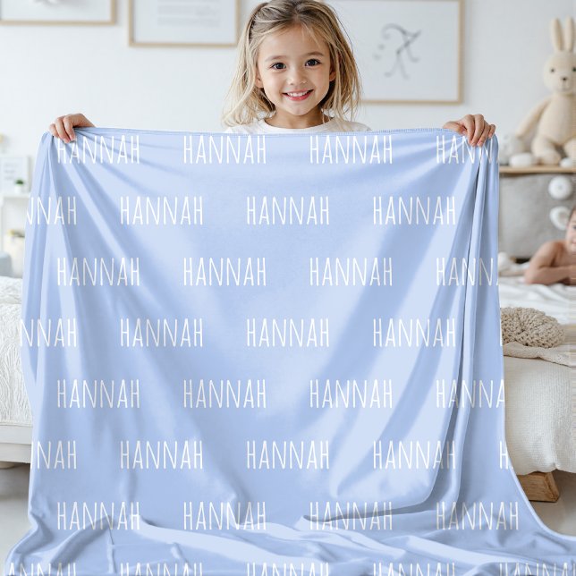 Personalized Name Kids Blanket for Girls and Boys Fleecefilt (Sky Blue Children’s Name Blanket – Personalized Kids Blanket for Girls and Boys)
