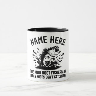 Personalized Name Largemouth Bass Fisherman Mugg