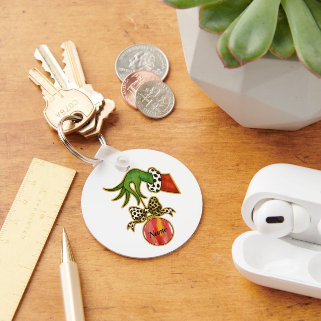 personalized Name Leopard Bow Parrot Ornament Nyckelring (Skrivbord)