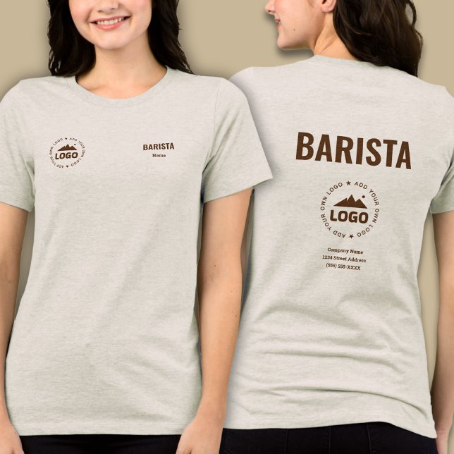 Personalized Name Logo Barista Uniform T-Shirt (Skapare uppladdad)