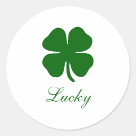 Personalized Name Lucky Clover Runt Klistermärke