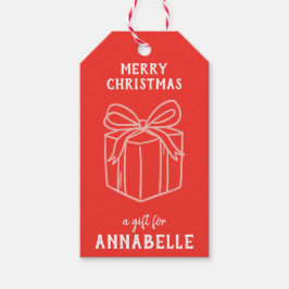Personalized Name Merry Christmas Present Presentetikett