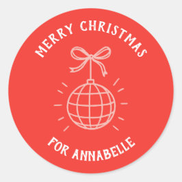 Personalized Name Merry Christmas Runt Klistermärke