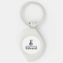 Personalized Name Metal Keychain Swirl Silverfärgad Nyckelring