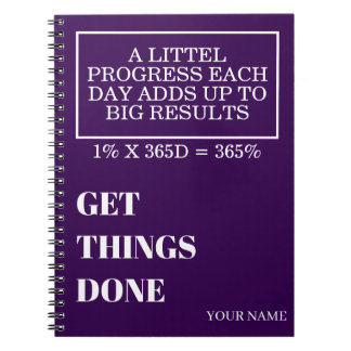 PERSONALIZED NAME MODERN MINIMAL GET THINGS DONE ANTECKNINGSBOK