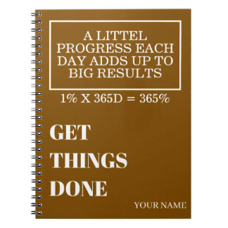 PERSONALIZED NAME MODERN MINIMAL GET THINGS DONE ANTECKNINGSBOK