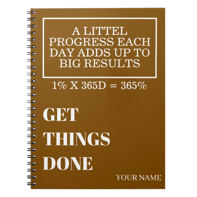 PERSONALIZED NAME MODERN MINIMAL GET THINGS DONE ANTECKNINGSBOK (Framsidan)