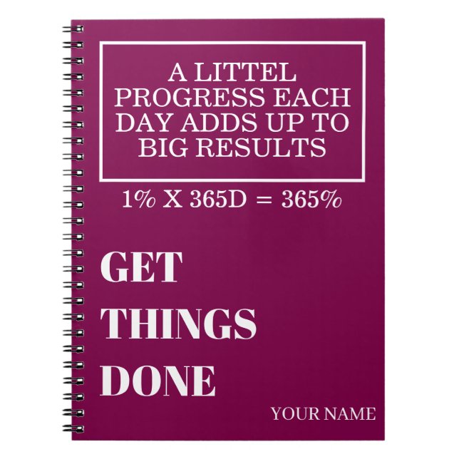 PERSONALIZED NAME MODERN MINIMAL GET THINGS DONE ANTECKNINGSBOK (Framsidan)