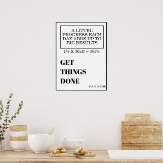 PERSONALIZED NAME MODERN MINIMAL GET THINGS DONE  POSTER
