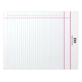 Personalized Name Monogram Numbered List Notepad Anteckningsblock