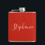 Personalized Name Monogram Red Bachelorette Fickplunta<br><div class="desc">Personalized Name Monogram Red Bachelorette Party Favor Flask. Easy to customize.</div>