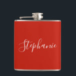 Personalized Name Monogram Red Bachelorette Fickplunta<br><div class="desc">Personalized Name Monogram Red Bachelorette Party Favor Flask. Easy to customize.</div>
