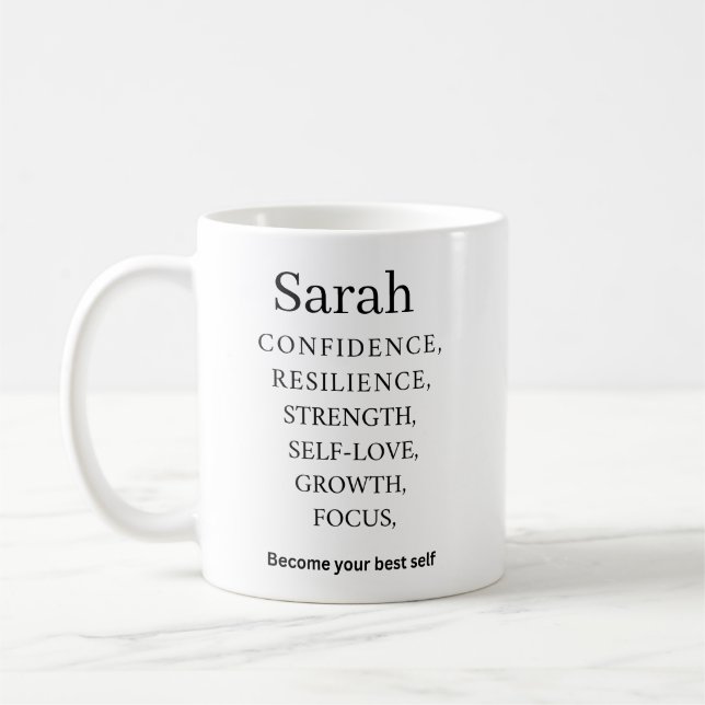Personalized Name Motivation Mug  Kaffemugg (Vänster)