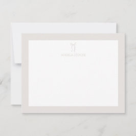 Personalized Name Neutral Bow Anteckningskort