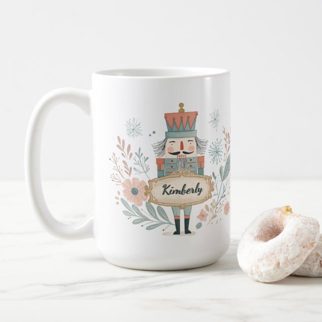 Personalized Name Nutcracker Christmas Kaffemugg (Med munk)