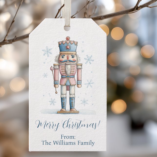 Personalized Name Nutcracker Christmas Presentetikett (Personalized Nutcracker Christmas Gift and Favor Tag)