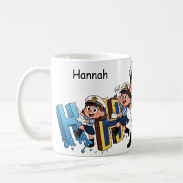 Personalized  Name Sailor Cartoon Character * H * Kaffemugg