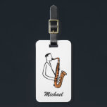 Personalized Name Saxophone Player – Music Lover Bagagebricka<br><div class="desc">Show your love for music wherever you travel with this Personalized Name Saxophone Player Luggage Tag. Perfect for saxophonists, jazz lovers, and music enthusiasts, this stylish tag features a saxophone-themed design that makes your luggage easy to recognize while adding a unique musical touch. Personalize it with your name to create...</div>
