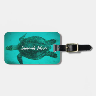 Personalized Name Sea Turtle Beach Life Ocean Bagagebricka