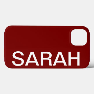 Personalized Name Simple Stylish Modern Cherry Red