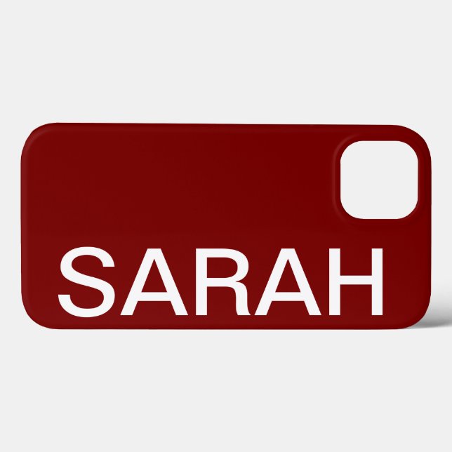 Personalized Name Simple Stylish Modern Cherry Red (Baksida (horisontell))
