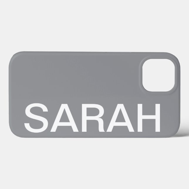 Personalized Name Simple Stylish Modern Dark Grey (Baksida (horisontell))