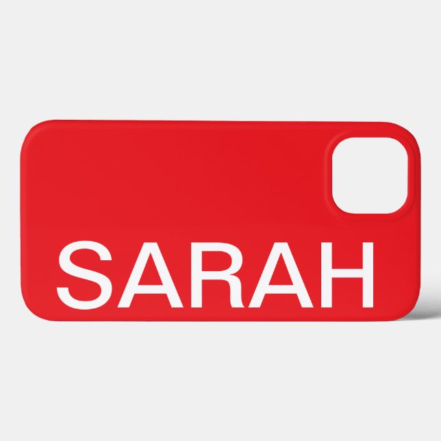 Personalized Name Simple Stylish Modern Hot Red (Baksida (horisontell))