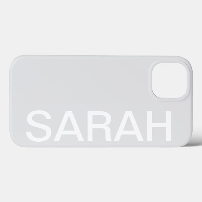 Personalized Name Simple Stylish Modern Light Grey (Baksida (horisontell))