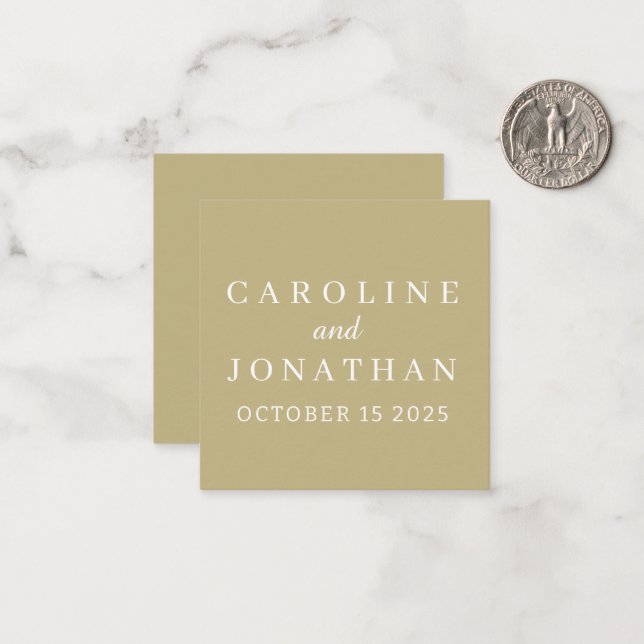 Personalized Name Simple Stylish Modern Wedding  Anteckningskort (Fram/Back In Situ)