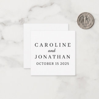 Personalized Name Simple Stylish Modern Wedding  Anteckningskort