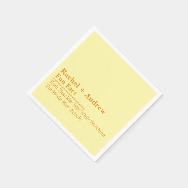 Personalized Name Stylish Fun Fact Wedding Napkins Pappersservett (Hörn)