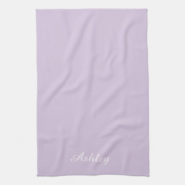 Personalized Name Stylish Modern Elegant lavender Kökshandduk (Vertikal)