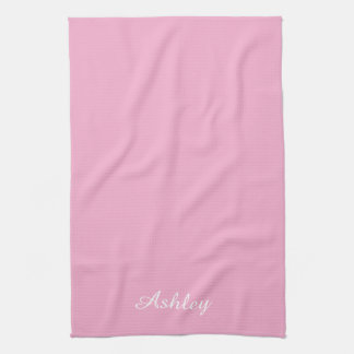 Personalized Name Stylish Modern Elegant Pink Kökshandduk